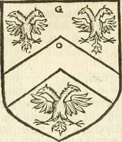 An illustration from Workes of armorie : deuyded into three bookes, entituled, the Concordes of armorie, the Armorie of honor, and of Coates and creastes (1572)