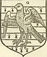 An illustration from Workes of armorie : deuyded into three bookes, entituled, the Concordes of armorie, the Armorie of honor, and of Coates and creastes (1572)