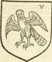 An illustration from Workes of armorie : deuyded into three bookes, entituled, the Concordes of armorie, the Armorie of honor, and of Coates and creastes (1572)
