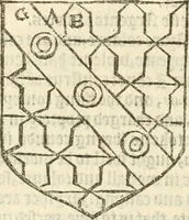 An illustration from Workes of armorie : deuyded into three bookes, entituled, the Concordes of armorie, the Armorie of honor, and of Coates and creastes (1572)