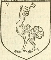 An illustration from Workes of armorie : deuyded into three bookes, entituled, the Concordes of armorie, the Armorie of honor, and of Coates and creastes (1572)