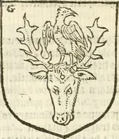 An illustration from Workes of armorie : deuyded into three bookes, entituled, the Concordes of armorie, the Armorie of honor, and of Coates and creastes (1572)
