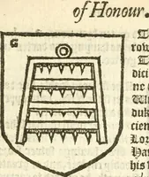 Picture 147 of 329 from Workes of armorie : deuyded into three bookes, entituled, the Concordes of armorie, the Armorie of honor, and of Coates and creastes (1572), leaf 208