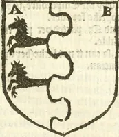 An illustration from Workes of armorie : deuyded into three bookes, entituled, the Concordes of armorie, the Armorie of honor, and of Coates and creastes (1572)