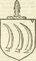 An illustration from Workes of armorie : deuyded into three bookes, entituled, the Concordes of armorie, the Armorie of honor, and of Coates and creastes (1572)