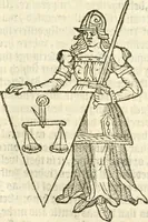 An illustration from Workes of armorie : deuyded into three bookes, entituled, the Concordes of armorie, the Armorie of honor, and of Coates and creastes (1572)
