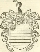 An illustration from Workes of armorie : deuyded into three bookes, entituled, the Concordes of armorie, the Armorie of honor, and of Coates and creastes (1572)