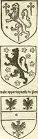 An illustration from Workes of armorie : deuyded into three bookes, entituled, the Concordes of armorie, the Armorie of honor, and of Coates and creastes (1572)
