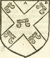 An illustration from Workes of armorie : deuyded into three bookes, entituled, the Concordes of armorie, the Armorie of honor, and of Coates and creastes (1572)
