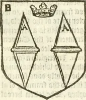 An illustration from Workes of armorie : deuyded into three bookes, entituled, the Concordes of armorie, the Armorie of honor, and of Coates and creastes (1572)