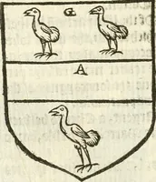 An illustration from Workes of armorie : deuyded into three bookes, entituled, the Concordes of armorie, the Armorie of honor, and of Coates and creastes (1572)