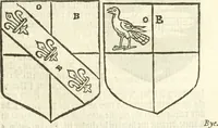 An illustration from Workes of armorie : deuyded into three bookes, entituled, the Concordes of armorie, the Armorie of honor, and of Coates and creastes (1572)