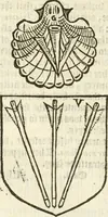 An illustration from Workes of armorie : deuyded into three bookes, entituled, the Concordes of armorie, the Armorie of honor, and of Coates and creastes (1572)