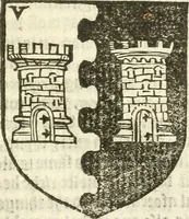 An illustration from Workes of armorie : deuyded into three bookes, entituled, the Concordes of armorie, the Armorie of honor, and of Coates and creastes (1572)