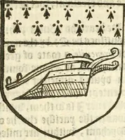 An illustration from Workes of armorie : deuyded into three bookes, entituled, the Concordes of armorie, the Armorie of honor, and of Coates and creastes (1572)