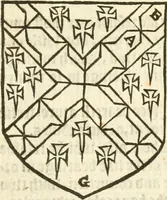 An illustration from Workes of armorie : deuyded into three bookes, entituled, the Concordes of armorie, the Armorie of honor, and of Coates and creastes (1572)