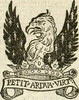 An illustration from Workes of armorie : deuyded into three bookes, entituled, the Concordes of armorie, the Armorie of honor, and of Coates and creastes (1572)