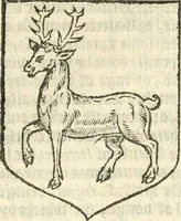 An illustration from Workes of armorie : deuyded into three bookes, entituled, the Concordes of armorie, the Armorie of honor, and of Coates and creastes (1572)