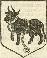 An illustration from Workes of armorie : deuyded into three bookes, entituled, the Concordes of armorie, the Armorie of honor, and of Coates and creastes (1572)