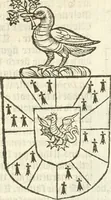 An illustration from Workes of armorie : deuyded into three bookes, entituled, the Concordes of armorie, the Armorie of honor, and of Coates and creastes (1572)