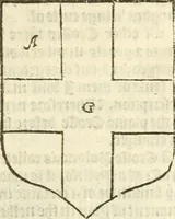 An illustration from Workes of armorie : deuyded into three bookes, entituled, the Concordes of armorie, the Armorie of honor, and of Coates and creastes (1572)
