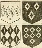 An illustration from Workes of armorie : deuyded into three bookes, entituled, the Concordes of armorie, the Armorie of honor, and of Coates and creastes (1572)