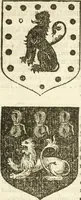 An illustration from Workes of armorie : deuyded into three bookes, entituled, the Concordes of armorie, the Armorie of honor, and of Coates and creastes (1572)