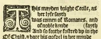 An illustration from The workes of Geffray Chaucer : newlye printed, wyth dyuers workes whych were neuer in print before : as in the table more playnly doth appere (1542)