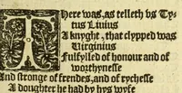 An illustration from The workes of Geffray Chaucer : newlye printed, wyth dyuers workes whych were neuer in print before : as in the table more playnly doth appere (1542)