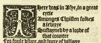 An illustration from The workes of Geffray Chaucer : newlye printed, wyth dyuers workes whych were neuer in print before : as in the table more playnly doth appere (1542)