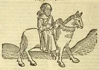 An illustration from The workes of Geffray Chaucer : newlye printed, wyth dyuers workes whych were neuer in print before : as in the table more playnly doth appere (1542)