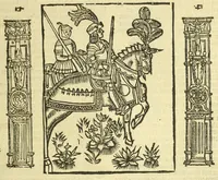 An illustration from The workes of Geffray Chaucer : newlye printed, wyth dyuers workes whych were neuer in print before : as in the table more playnly doth appere (1542)