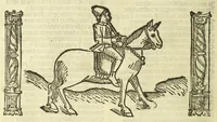 An illustration from The workes of Geffray Chaucer : newlye printed, wyth dyuers workes whych were neuer in print before : as in the table more playnly doth appere (1542)