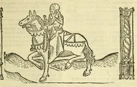 An illustration from The workes of Geffray Chaucer : newlye printed, wyth dyuers workes whych were neuer in print before : as in the table more playnly doth appere (1542)
