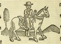 An illustration from The workes of Geffray Chaucer : newlye printed, wyth dyuers workes whych were neuer in print before : as in the table more playnly doth appere (1542)
