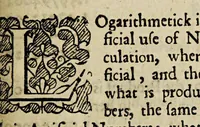 An illustration from The works of Edmund Gunter: : containing the description and use of the sector, cross-staff, bow, quadrant, and other instruments. With a canon of artificial sines and tangents to a radius of 10.00000 parts, and the logarithms from an unite to 10000: The uses whereof are illustrated in the practice of arithmetick, geometry, astronomy, navigation, dialling, and fortification. And some questions in navigation added by Mr. Henry Bond, teacher of mathematicks in Ratcliff, near London. To which is added, the description and use of another sector and quadrant, both of them invented by Mr. Sam. Foster, late professor of astronomy in Gresham Colledge, London, furnished with more lines, and differing from those of Mr. Gunters both in form and manner of working (1673)