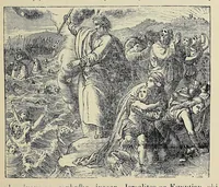 An illustration from Wowapi wakan ptecedan oyakapi kin. Bible history in the Sioux Indian language (1897)