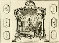 Picture 48 of 48 from Writing and drawing made easy, amusing and instructive : containing the whole alphabet in all the characters now us'd, both in printing and penmanship : each illustrated by emblematic devices and moral copies : calculated for the user of schools and curiously engraved by the best hands ... (1750), leaf 107