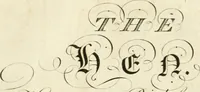 An illustration from Writing and drawing made easy, amusing and instructive : containing the whole alphabet in all the characters now us'd, both in printing and penmanship : each illustrated by emblematic devices and moral copies : calculated for the user of schools and curiously engraved by the best hands ... (1750)