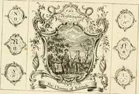 Picture 32 of 48 from Writing and drawing made easy, amusing and instructive : containing the whole alphabet in all the characters now us'd, both in printing and penmanship : each illustrated by emblematic devices and moral copies : calculated for the user of schools and curiously engraved by the best hands ... (1750), leaf 63