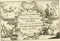 Picture 1 of 48 from Writing and drawing made easy, amusing and instructive : containing the whole alphabet in all the characters now us'd, both in printing and penmanship : each illustrated by emblematic devices and moral copies : calculated for the user of schools and curiously engraved by the best hands ... (1750), leaf 7