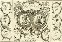 Picture 35 of 48 from Writing and drawing made easy, amusing and instructive : containing the whole alphabet in all the characters now us'd, both in printing and penmanship : each illustrated by emblematic devices and moral copies : calculated for the user of schools and curiously engraved by the best hands ... (1750), leaf 71