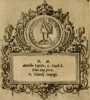 An illustration from XII. primorvm Caesarvm et LXIIII ipsorvm vxorvm et parentum ex antiquis numismatibus, in aere incisae, effigies : atque eorundem earundemque vitae & res gestae, ex varijs authoribus collectae per Levinvm Hvlsivm .. (1597)