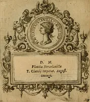 An illustration from XII. primorvm Caesarvm et LXIIII ipsorvm vxorvm et parentum ex antiquis numismatibus, in aere incisae, effigies : atque eorundem earundemque vitae & res gestae, ex varijs authoribus collectae per Levinvm Hvlsivm .. (1597)