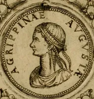 An illustration from XII. primorvm Caesarvm et LXIIII ipsorvm vxorvm et parentum ex antiquis numismatibus, in aere incisae, effigies : atque eorundem earundemque vitae & res gestae, ex varijs authoribus collectae per Levinvm Hvlsivm .. (1597)