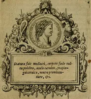 An illustration from XII. primorvm Caesarvm et LXIIII ipsorvm vxorvm et parentum ex antiquis numismatibus, in aere incisae, effigies : atque eorundem earundemque vitae & res gestae, ex varijs authoribus collectae per Levinvm Hvlsivm .. (1597)