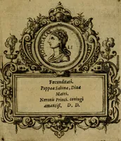 An illustration from XII. primorvm Caesarvm et LXIIII ipsorvm vxorvm et parentum ex antiquis numismatibus, in aere incisae, effigies : atque eorundem earundemque vitae & res gestae, ex varijs authoribus collectae per Levinvm Hvlsivm .. (1597)