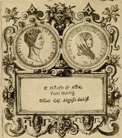 An illustration from XII. primorvm Caesarvm et LXIIII ipsorvm vxorvm et parentum ex antiquis numismatibus, in aere incisae, effigies : atque eorundem earundemque vitae & res gestae, ex varijs authoribus collectae per Levinvm Hvlsivm .. (1597)