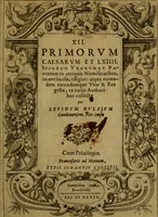 An illustration from XII. primorvm Caesarvm et LXIIII ipsorvm vxorvm et parentum ex antiquis numismatibus, in aere incisae, effigies : atque eorundem earundemque vitae & res gestae, ex varijs authoribus collectae per Levinvm Hvlsivm .. (1597)