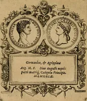 An illustration from XII. primorvm Caesarvm et LXIIII ipsorvm vxorvm et parentum ex antiquis numismatibus, in aere incisae, effigies : atque eorundem earundemque vitae & res gestae, ex varijs authoribus collectae per Levinvm Hvlsivm .. (1597)